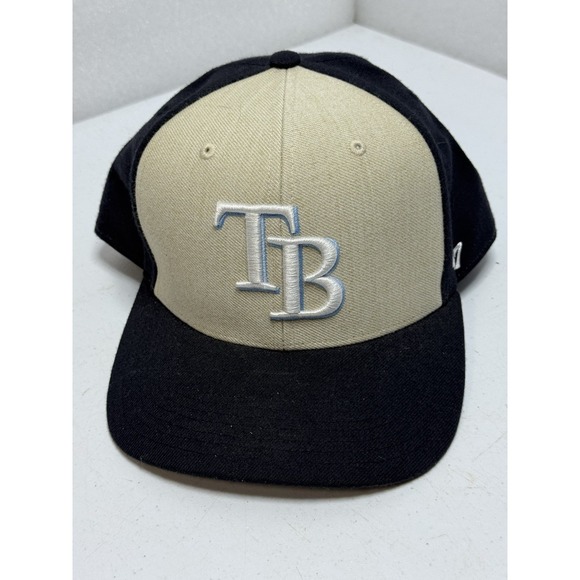 '47 Tampa Bay Rays Hat Two Tone Adjustable Embroidered Beige And Black Cap MLB - Picture 3 of 14